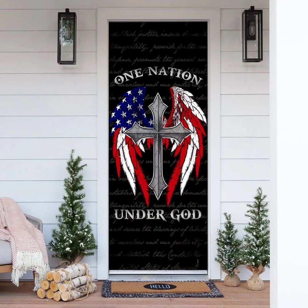 American Christian Cross Door Cover, One Nation Under God Door Cover, Christian Door Decor, Door Christian Church, Christian Door Plaques