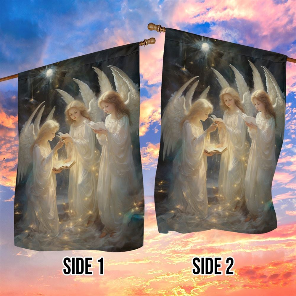 Angelic Hymns Of Holy Night Flag, Christmas Angel Garden Flag, Christmas Outdoor Decor Ideas