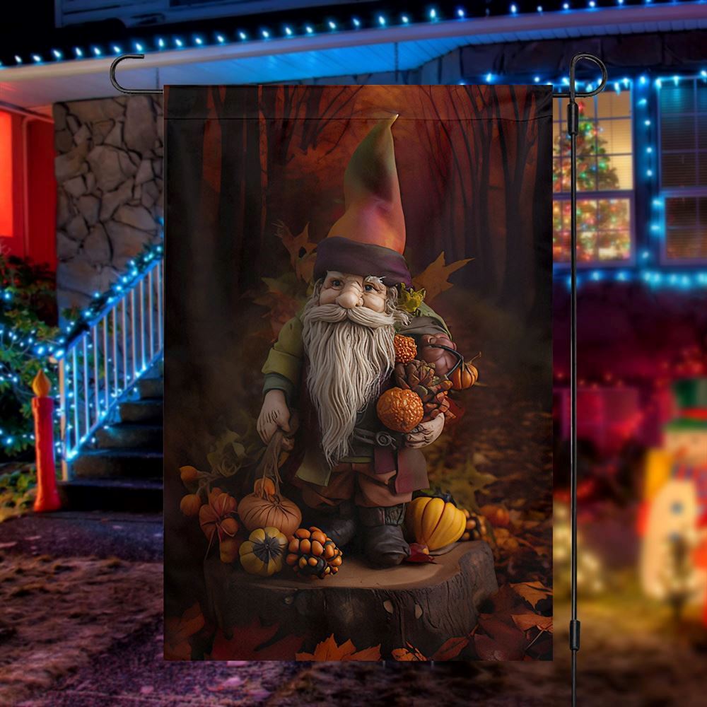 Autumn Gnome's Harvest Celebration Flag, Christmas Garden Flag, Home Decor Accessories, Christmas Outdoor Decor Ideas