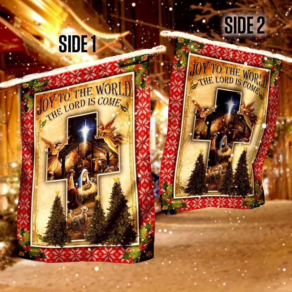 Baby Jesus Christmas Flag Joy To The World The Lord Is Come Flag, Christian Christmas House Flag, Christmas Outdoor Decor Ideas