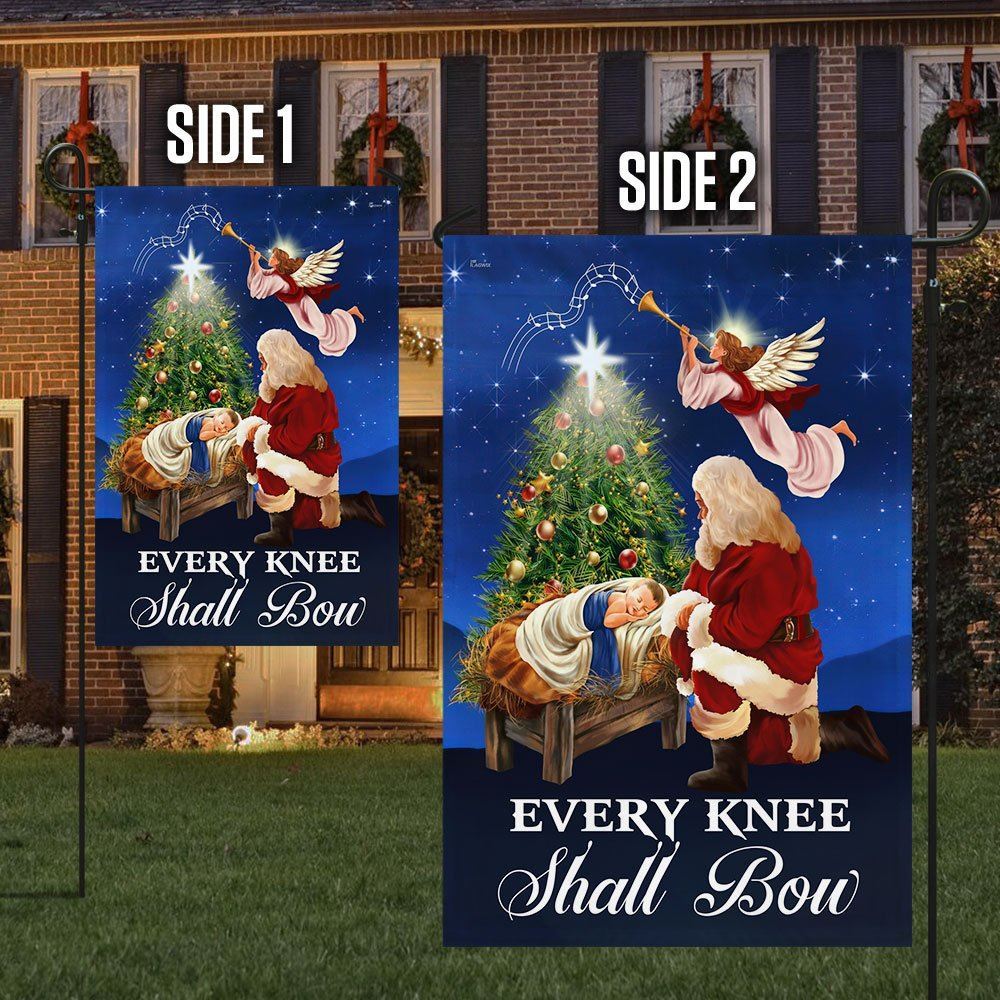 Baby Jesus Flag Every Knee Shall Bow Flag, Christian Christmas House Flag, Christmas Outdoor Decor Ideas