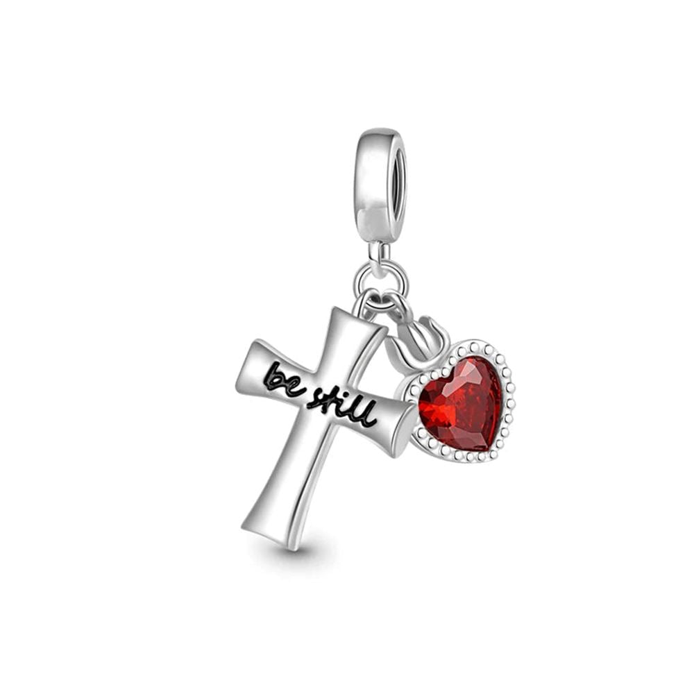 Be Still 925 Sterling Silver Christian Charm For Bracelet, Religious Bracelets, Christian Gift