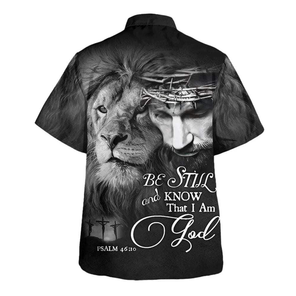 Be Still And Know That I Am God Jesus Lion Christian Hawaiian Shirt For Men, Christian Hawaiian Shirt, Gift For Christian