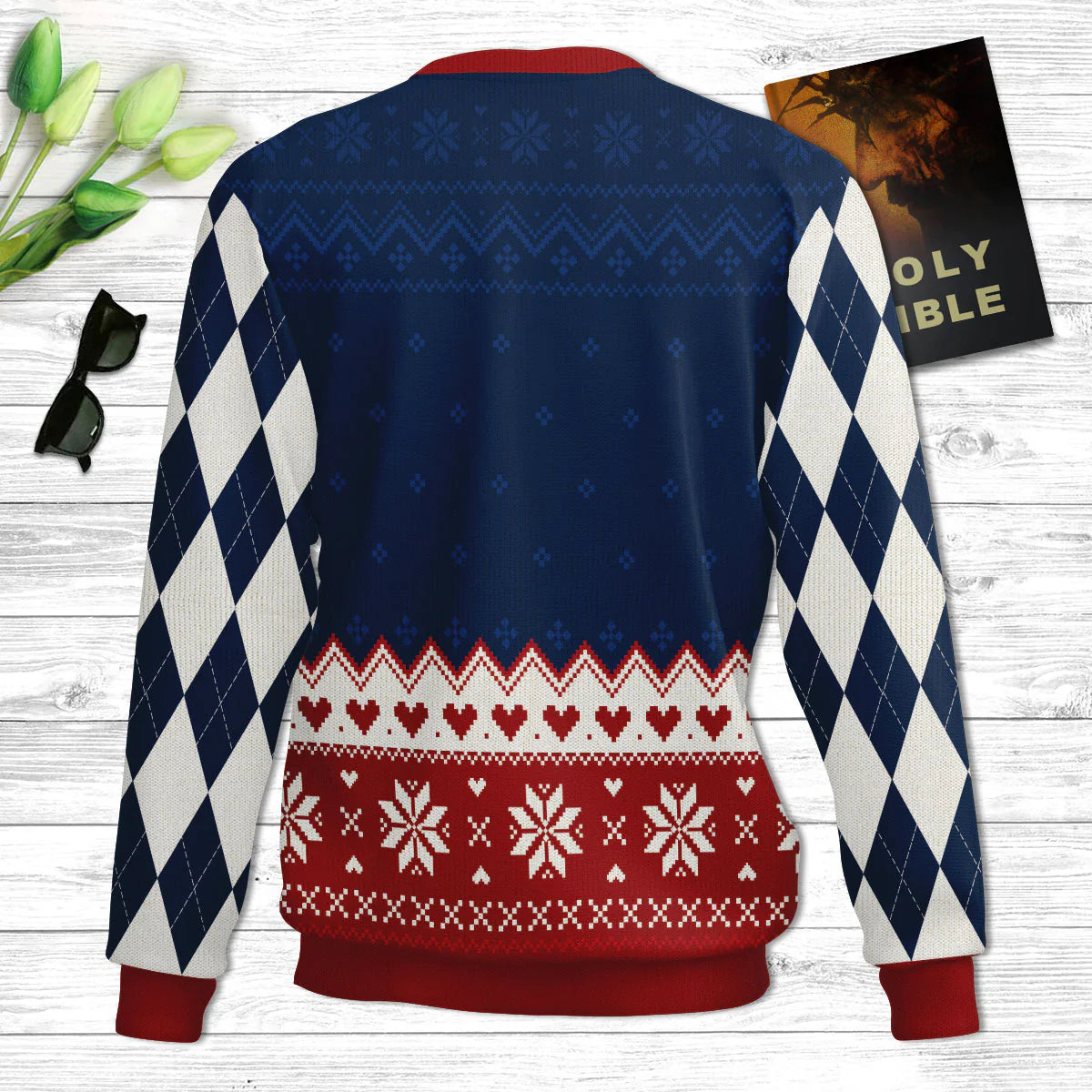 Because He Lives Can Face Tomorrow Ugly Christmas Sweater - Christian Unisex Sweater - Religious Christmas Gift