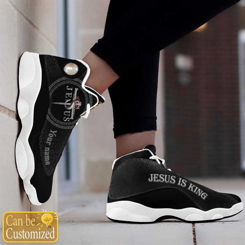 Black Jesus Is King Cross Custom Name Jd13 Shoes For Man And Women, Christian Basketball Shoes, Gifts For Christian, God Shoes