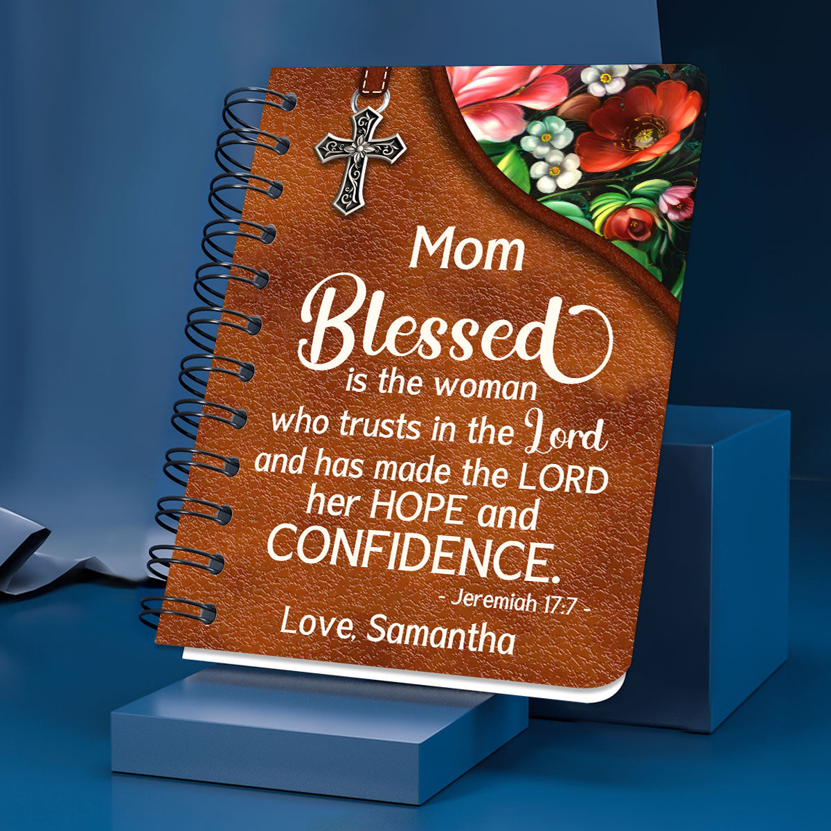 Blessed Is The Woman Who Trusts In The Lord Personalized Spiral Notebook, Christian Spiritual Gifts For Friends