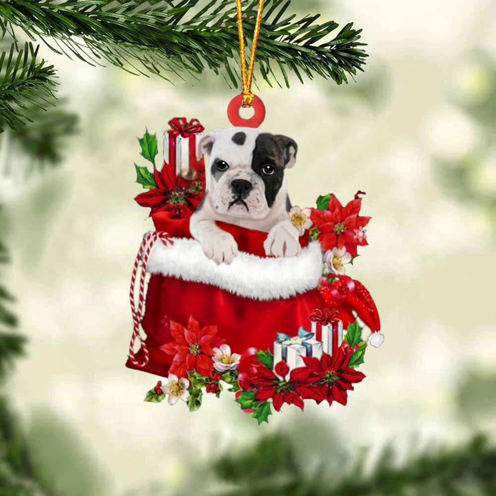 Bulldog Gifts Bag Christmas Ornament, Christmas Gift, Christmas Tree Decorations, Christmas Ornament 2023