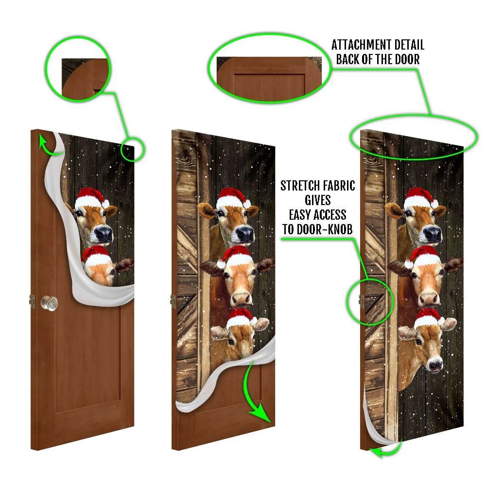 Cattle Door Cover, Unique Gifts Doorcover, Housewarming Gifts, Christmas Door Knob Covers, Christmas Outdoor Decoration