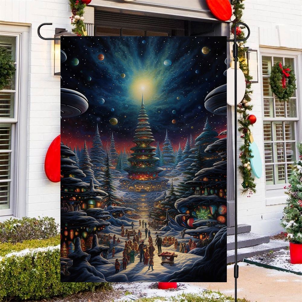 Celestial Celebration Beneath The Stars Flag, Christmas Garden Flag, Home Decor Accessories, Christmas Outdoor Decor Ideas