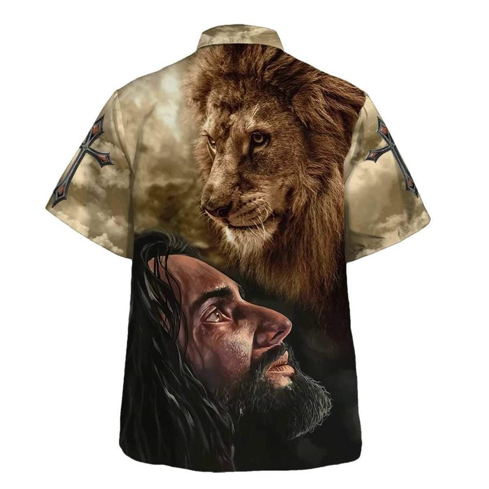 Christian Jesus Lion Christian Faith For Friend Hawaiian Shirt For Men, Christian Hawaiian Shirt, Gift For Christian