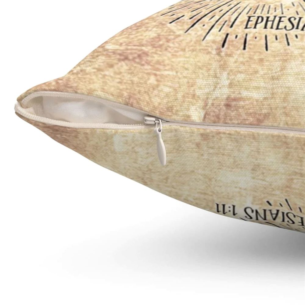 Christian Pillow, Cross Art Pillow, In Christ That We Find Out Who We Are Ephesians 111 Pillow, Christian Throw Pillow, Inspirational Gifts