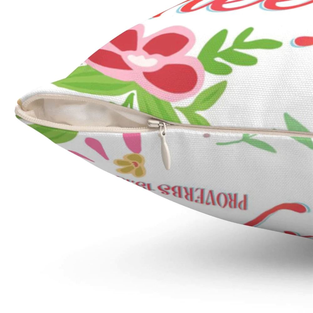 Christian Pillow, Jesus Pillow, A Happy Heart Makes The Face Cheerful Proverbs 1513 Pillow, Christian Throw Pillow, Inspirational Gifts, Best Pillow