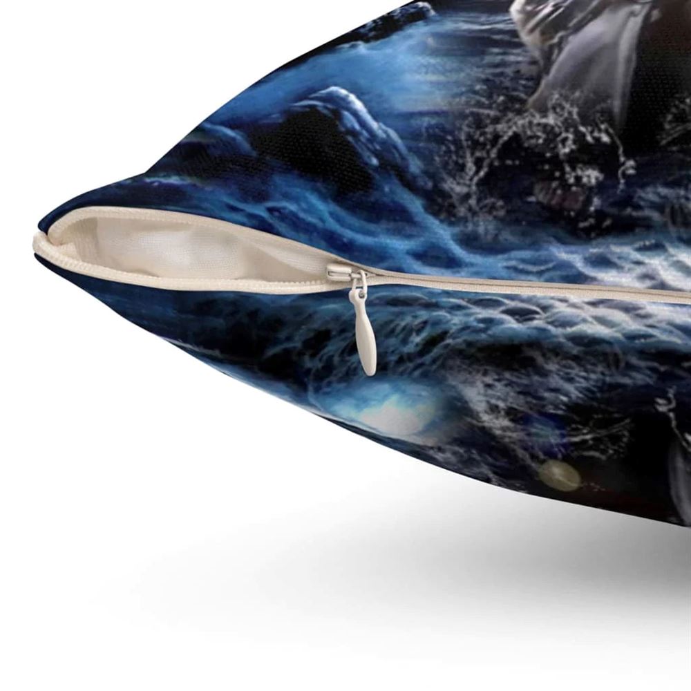 Christian Pillow, Jesus Pillow, Cross, Ocean Pillow, Jesus Outstretched Hands Saves Pillow, Christian Throw Pillow, Inspirational Gifts, Best Pillow