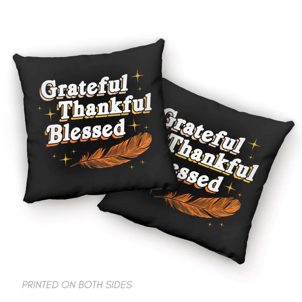 Christian Pillow, Jesus Pillow, Feather Pillow, Grateful Thankful Blessed Pillow, Christian Throw Pillow, Inspirational Gifts, Best Pillow