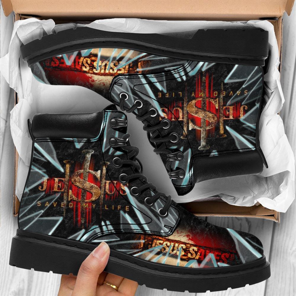 Christian Saved My Life Print Boots, Christian Lifestyle Boots, Bible Verse Boots, Christian Apparel Boots