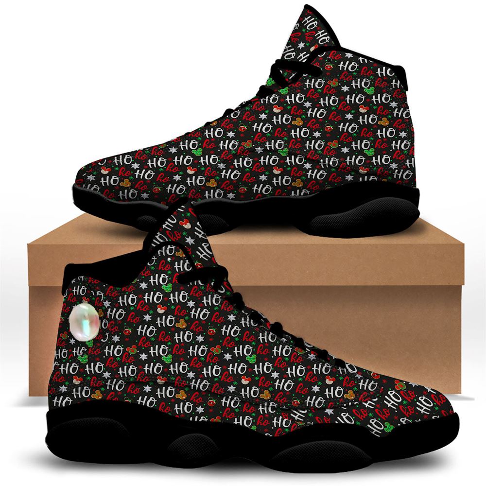 Christmas Basketball Shoes, Ho Ho Ho Christmas Print Pattern Jd13 Shoes For Men Women, Christmas Fashion Shoes