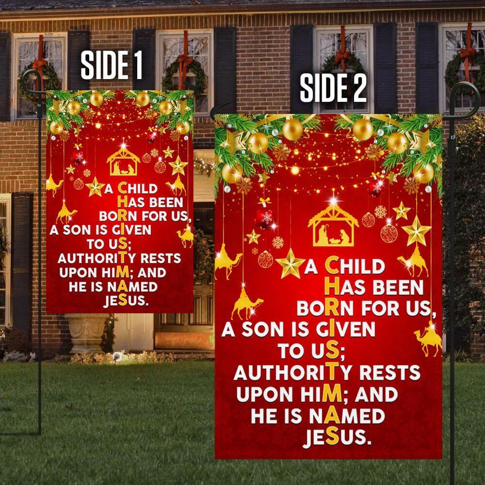 Christmas Christ Jesus Flag He Is Named Jesus Flag, Christian Christmas House Flag, Christmas Outdoor Decor Ideas