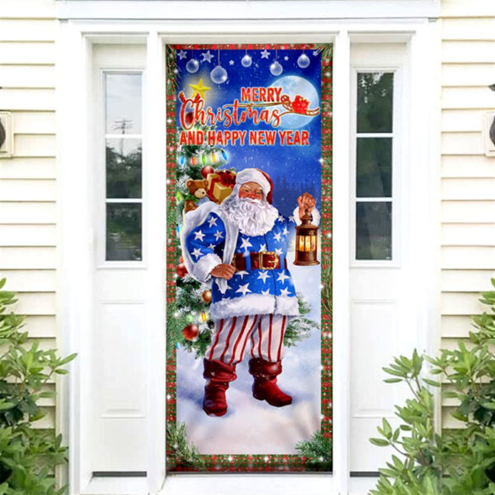 Christmas Door Cover Santa Merry Christmas And Happy New Year, Christmas Door Knob Covers, Christmas Outdoor Decoration