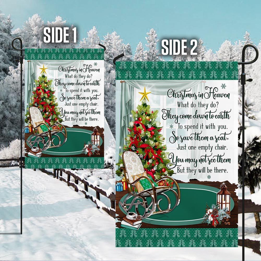 Christmas In Heaven Flag Christmas Memorial Flag, Christmas Garden Flag, Home Decor Accessories, Christmas Outdoor Decor Ideas