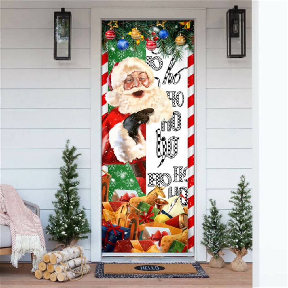 Christmas Santa Door Cover Hoho, Christmas Door Knob Covers, Christmas Outdoor Decoration