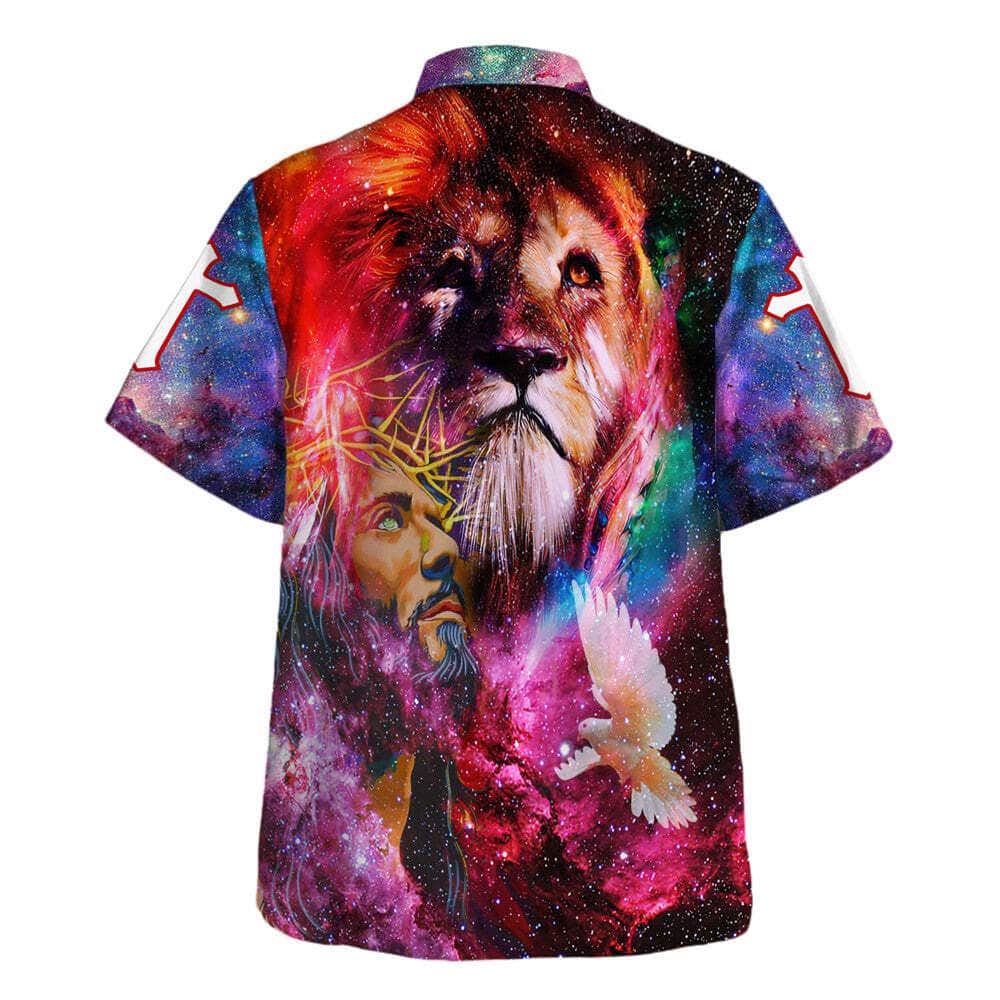 Colorful Jesus Christ Lion Of Judah Christian Hawaiian Shirt For Men, Christian Hawaiian Shirt, Gift For Christian