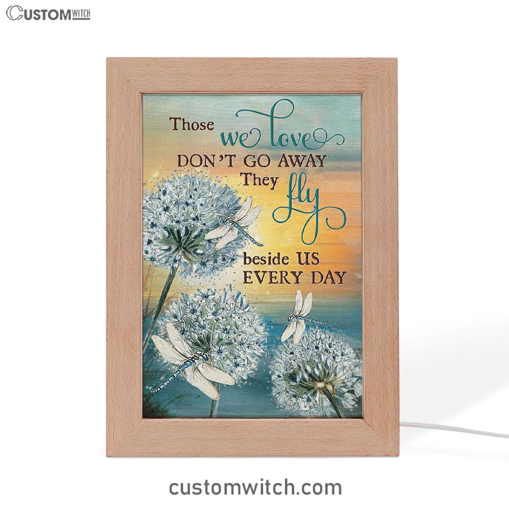 Dandelion Dragonfly Those We Love Don't Go Away Frame Lamp Art - Christian Art Decor - Religious Gifts Night Light