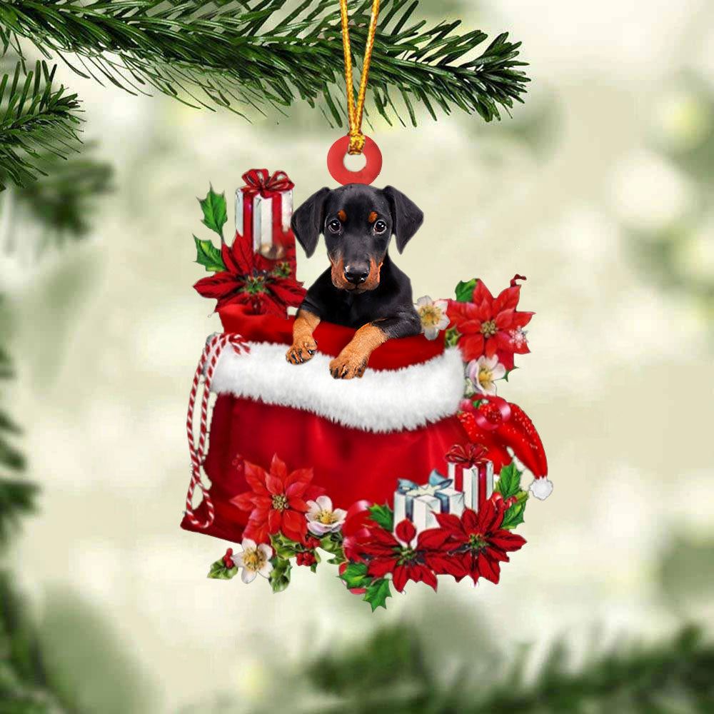 Doberman Gift Bag Christmas Ornament, Christmas Gift, Christmas Tree Decorations, Christmas Ornament 2023