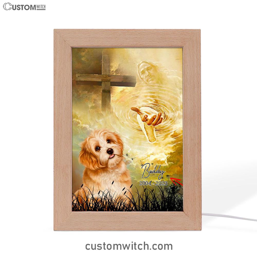 Dog Memorial Frame Lamp Prints - Take My Hand Jesus - Pet Loss Gifts