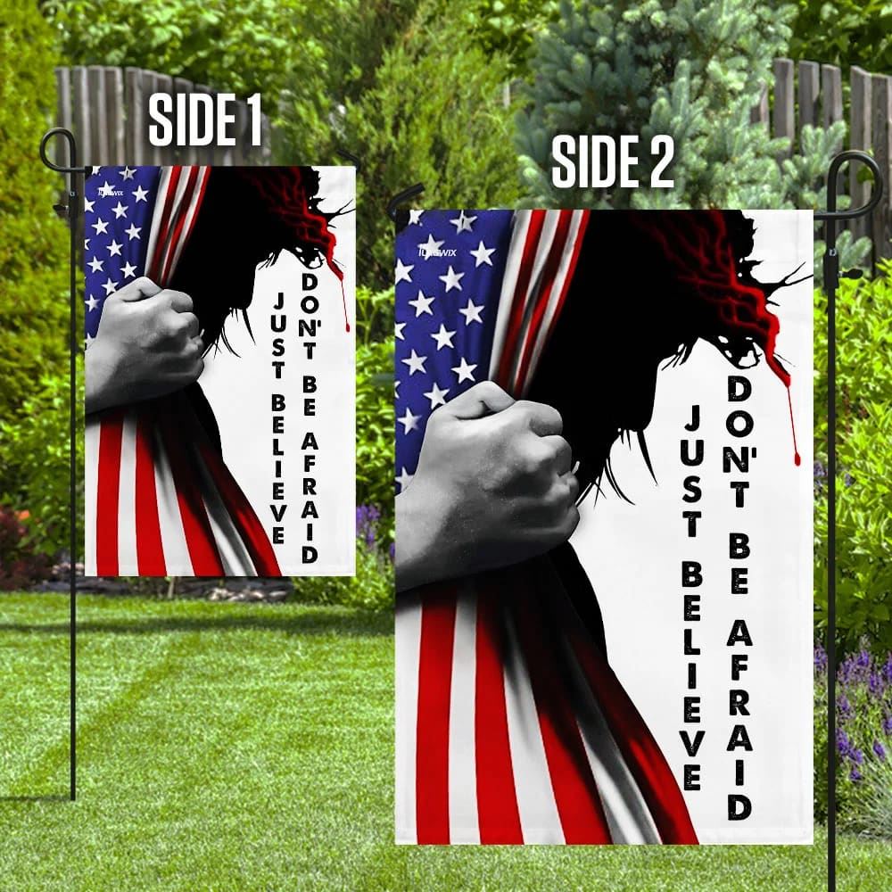 Don't Be Afraid Just Believe Jesus Flag, Outdoor Christian House Flag, Christian Flag, Scripture Flag, Garden Banner
