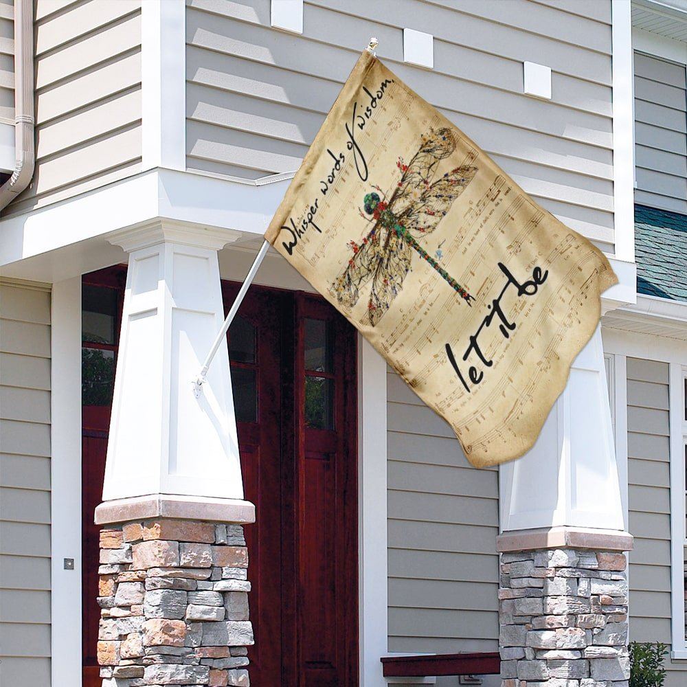 Dragonfly Whisper Words Of Wisdom Let It Be Flag, Religious House Flags, Christian Flag, Scripture Flag, Garden Banner