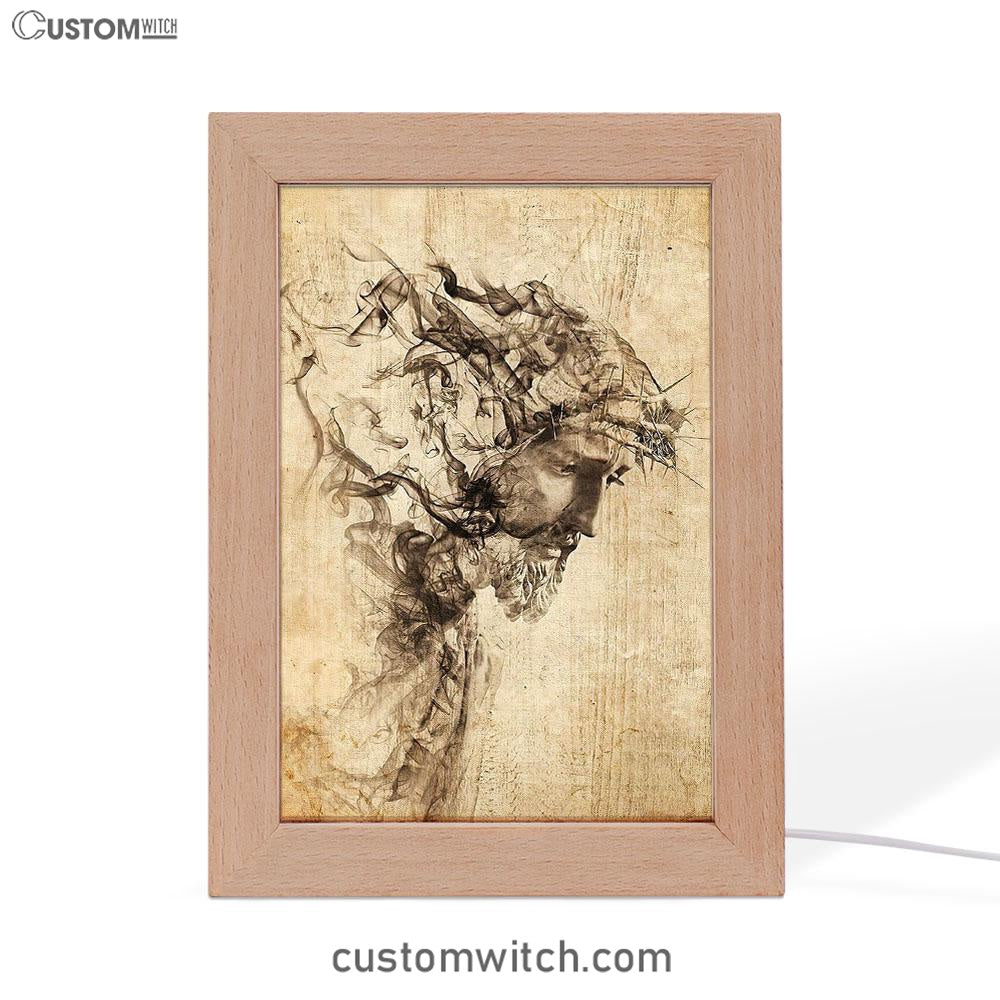 Drawing Jesus Christ Frame Lamp Art - Jesus Frame Lamp Pictures - Christian Night Light