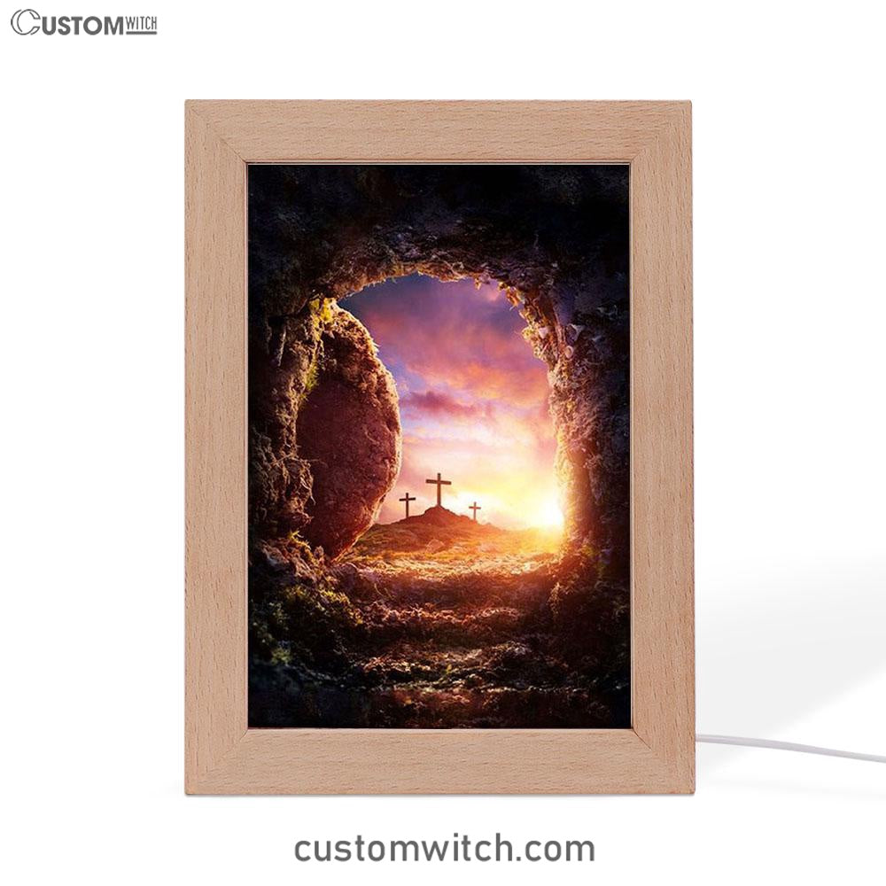 Empty Tomb Of Jesus Christ Frame Lamp Pictures - Christian Art - Frame Lamp Easter Decor