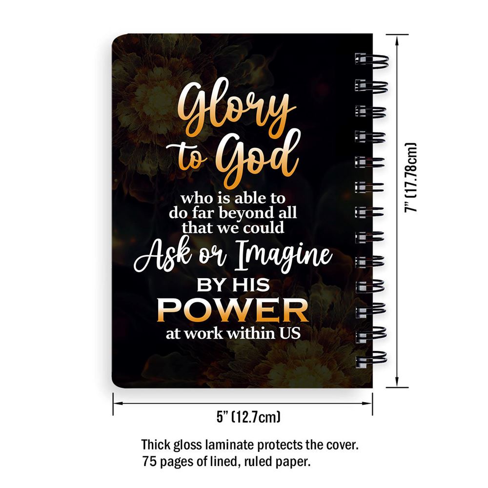 Ephesians 320 Glory To God Flower Personalized Spiral Journal, Spiritual Gifts For Christians