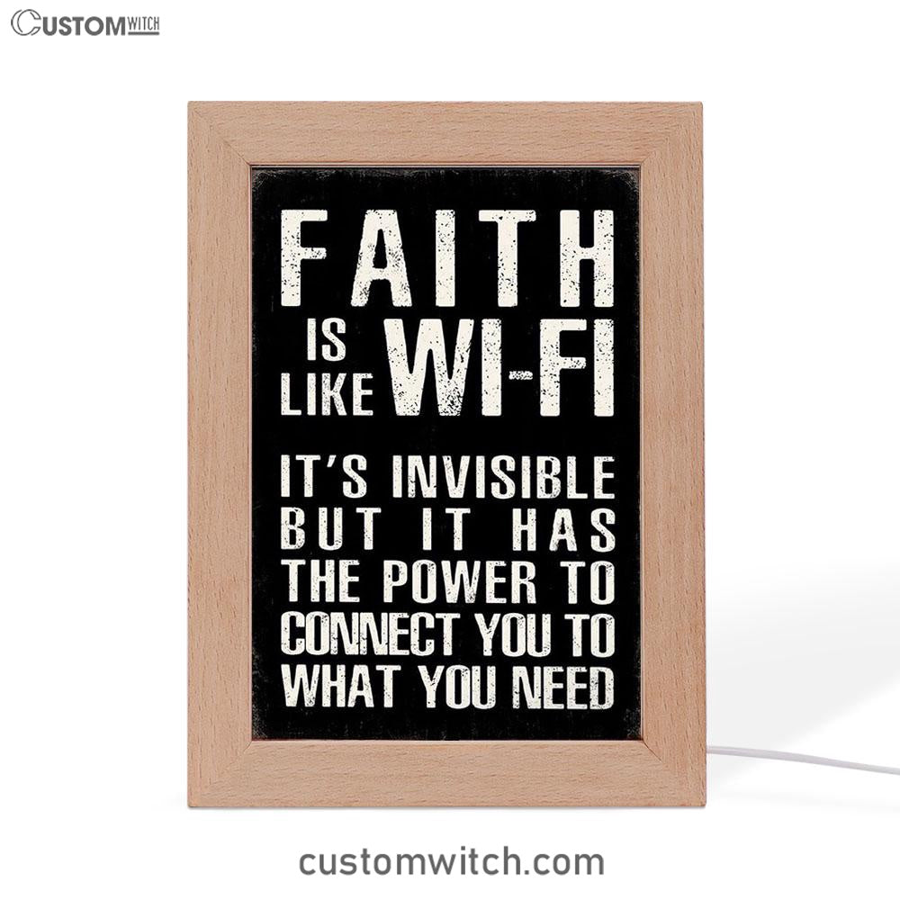 Faith Is Like Wifi Frame Lamp Art - Christian Night Light Decor