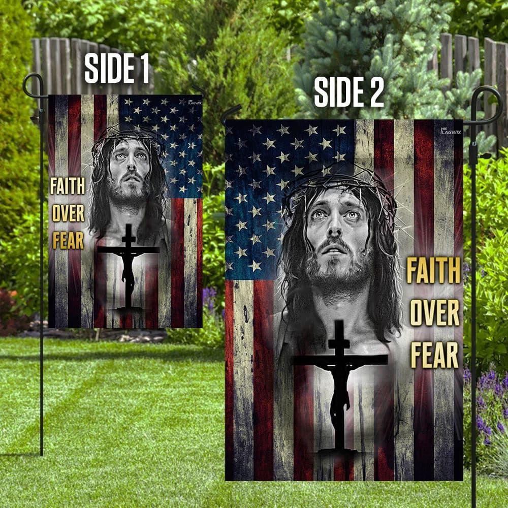 Faith Over Fear Jesus Christian House Flags, Christian Flag, Scripture Flag, Garden Banner