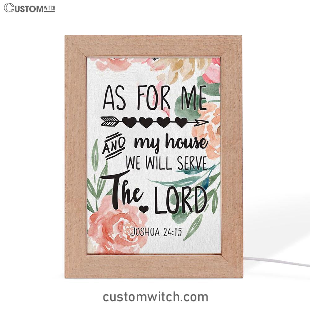 Flower Painting As For Me And My House Joshua 2415 Frame Lamp Prints - Bible Verse Decor - Scripture Art