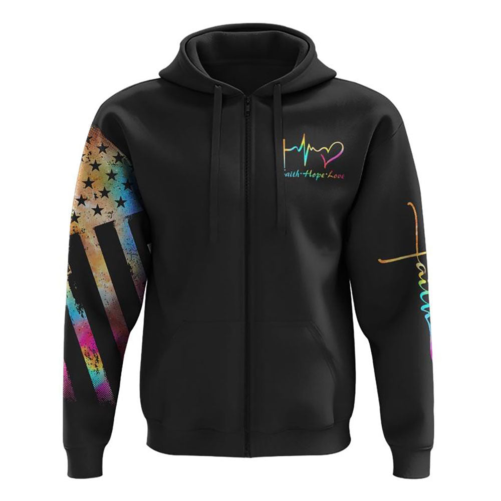 Galaxy Wings Faith Cross All Over Print 3D Hoodie, Christian Hoodie, Christian Sweatshirt, Bible Verse Shirt