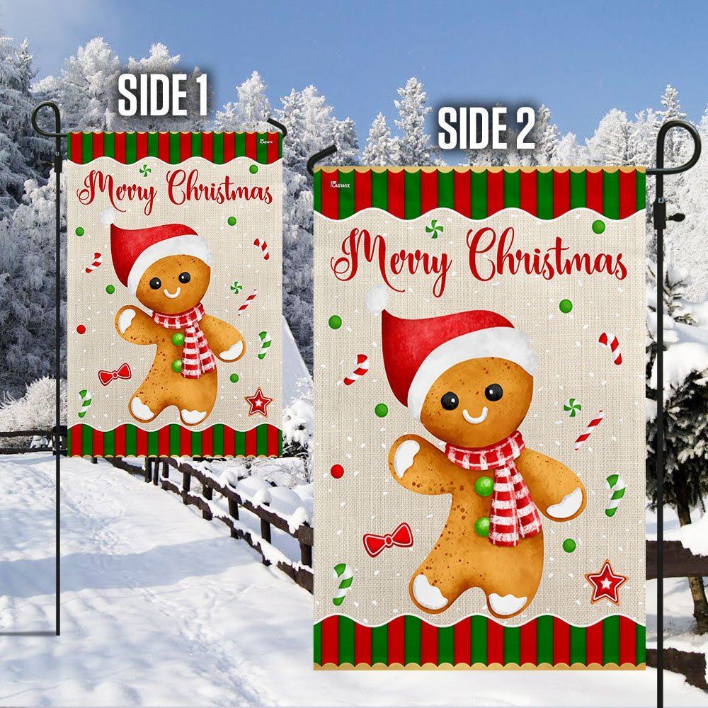 Gingerbread Man Christmas Flag, Christmas Garden Flag, Home Decor Accessories, Christmas Outdoor Decor Ideas