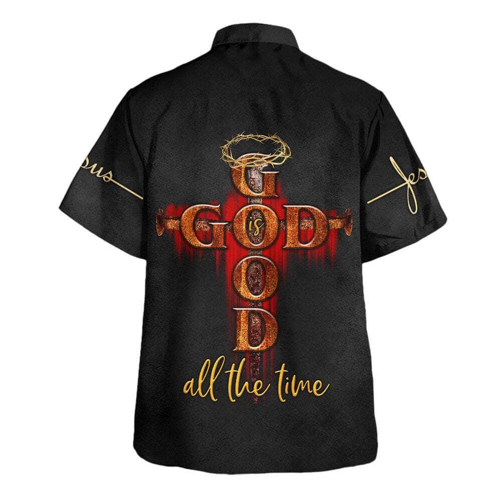God All The Time With Cross Hawaiian Shirt For Men, Christian Hawaiian Shirt, Gift For Christian