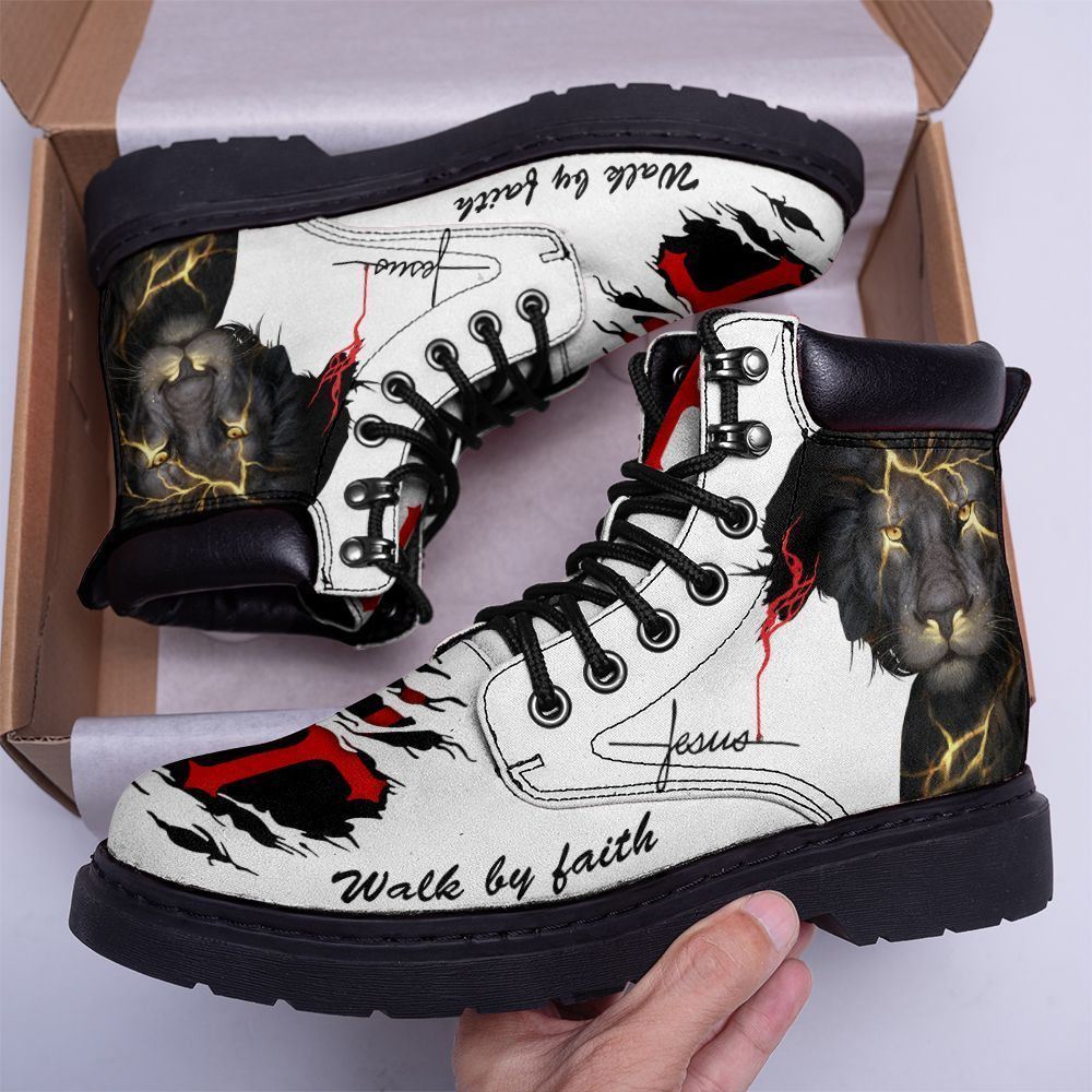 God Art Walk By Faith Boots, Christian Lifestyle Boots, Bible Verse Boots, Christian Apparel Boots