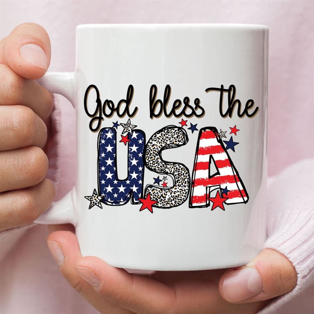 God Bless The Usa Coffee Mug, Christian Mug, Bible Mug, Faith Gift, Encouragement Gift
