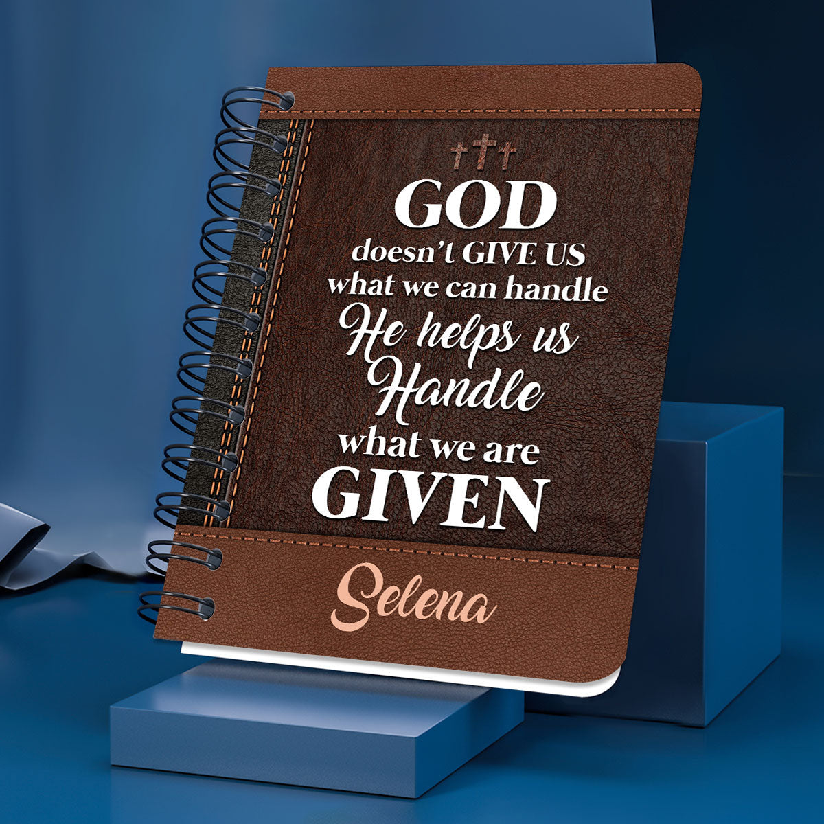God Doesn‘T Give Us What We Can Handle Butterfly Personalized Spiral Notebook, Scripture Gifts For Christian