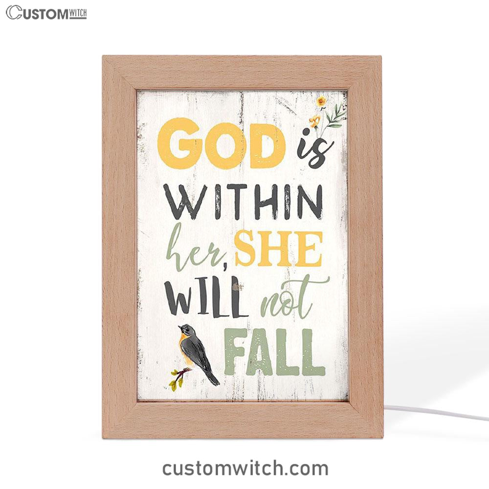 God Is Within Her She Will Not Fall Frame Lamp Art