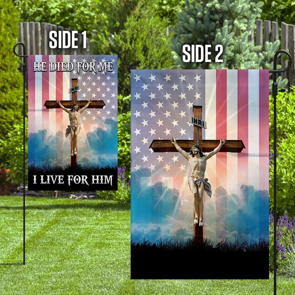 God Jesus He Died For Me I Live For Him Flag, Outdoor Christian House Flag, Christian Flag, Scripture Flag, Garden Banner