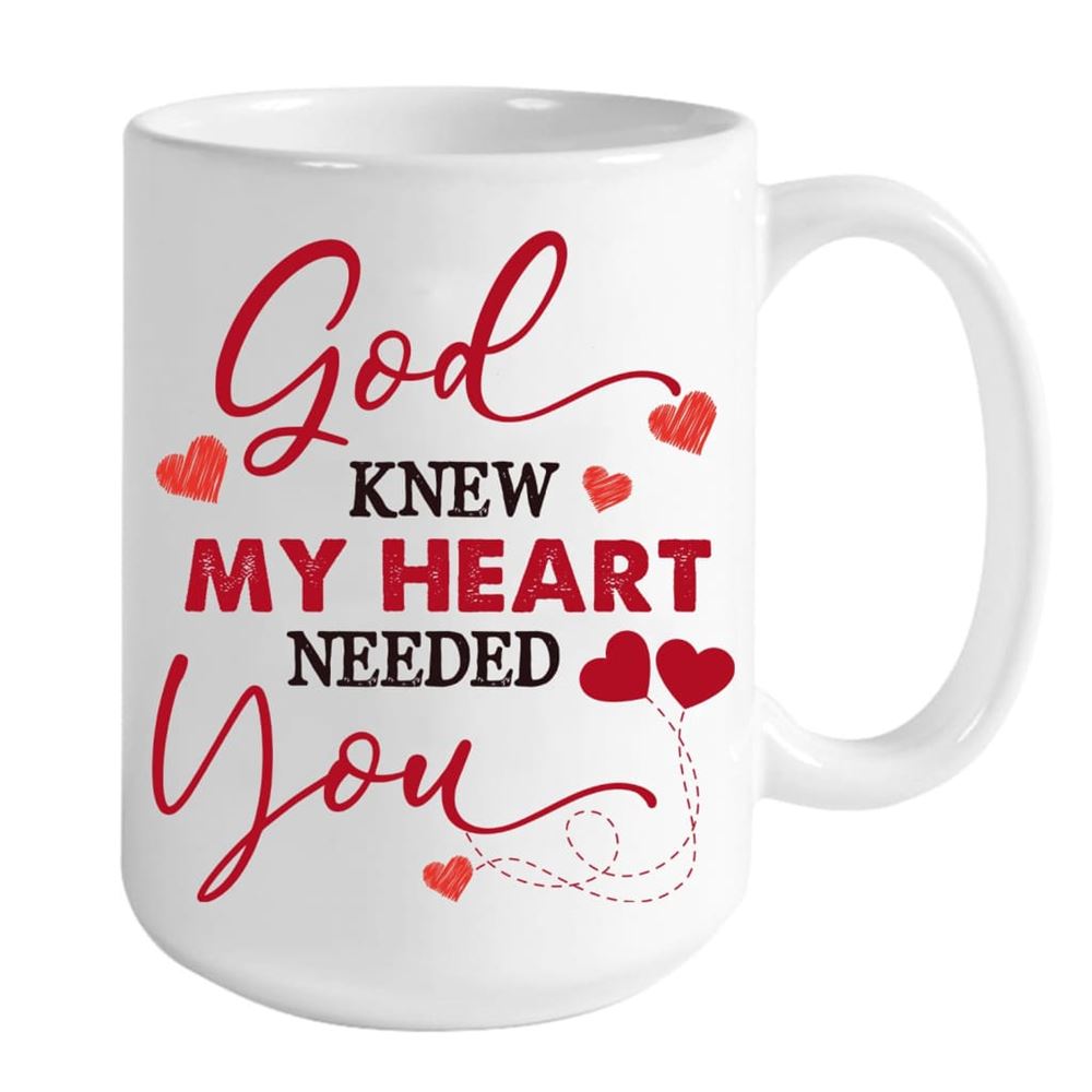 God Knew My Heart Needed You Custom Photo Coffee Mug, Personalized Christian Gifts, Christian Mug, Bible Mug, Faith Gift, Encouragement Gift
