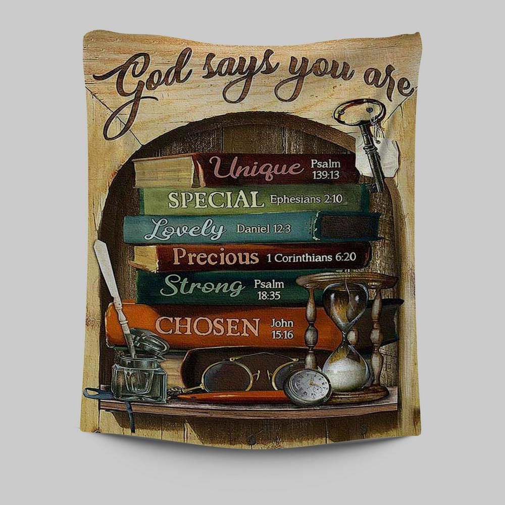 God Says You Are Book Glasses Tapestry Art - Christian Art - Bible Ver ...