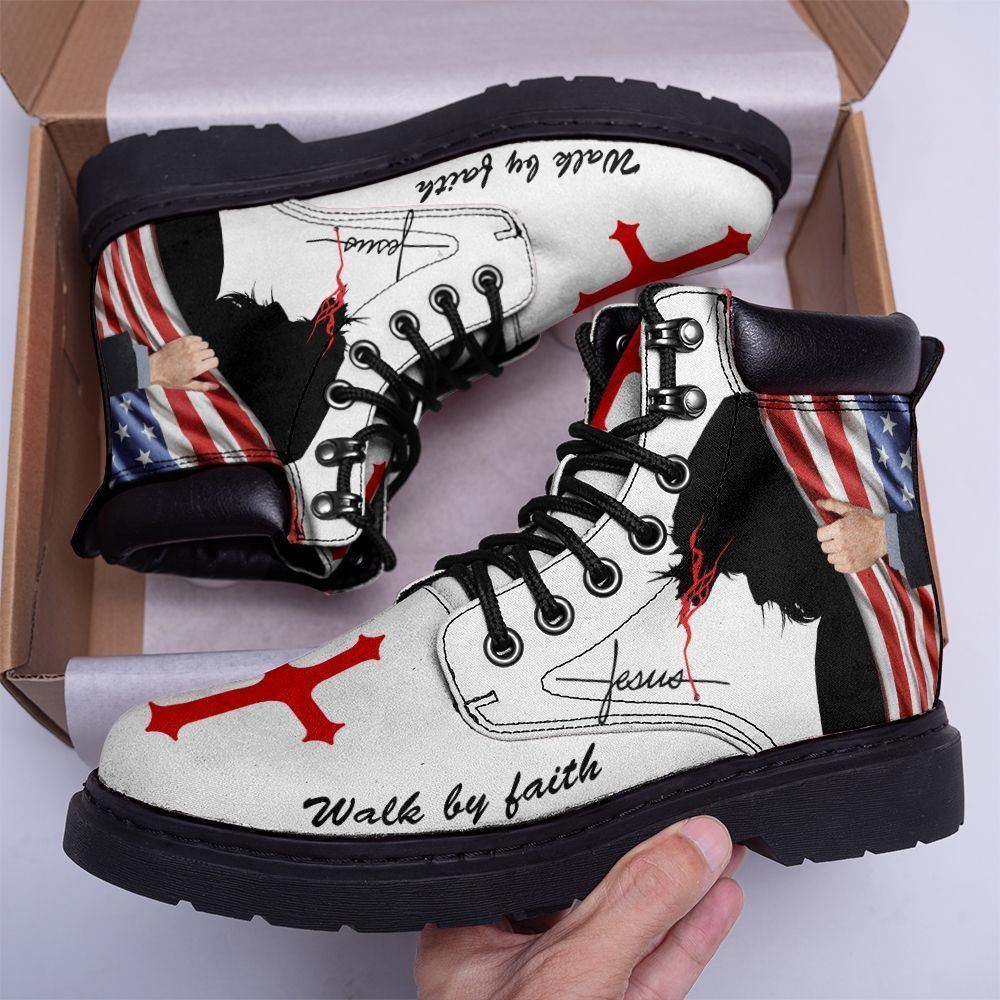 God Walk By Faith Boots, Christian Lifestyle Boots, Bible Verse Boots, Christian Apparel Boots