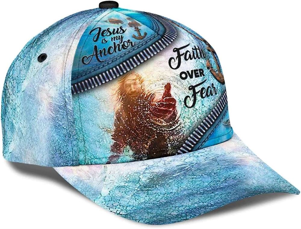 Hand Of God Faith Over Fear Anchor Baseball Cap, Christian Baseball Cap, Religious Cap, Jesus Gift, Jesus Hat