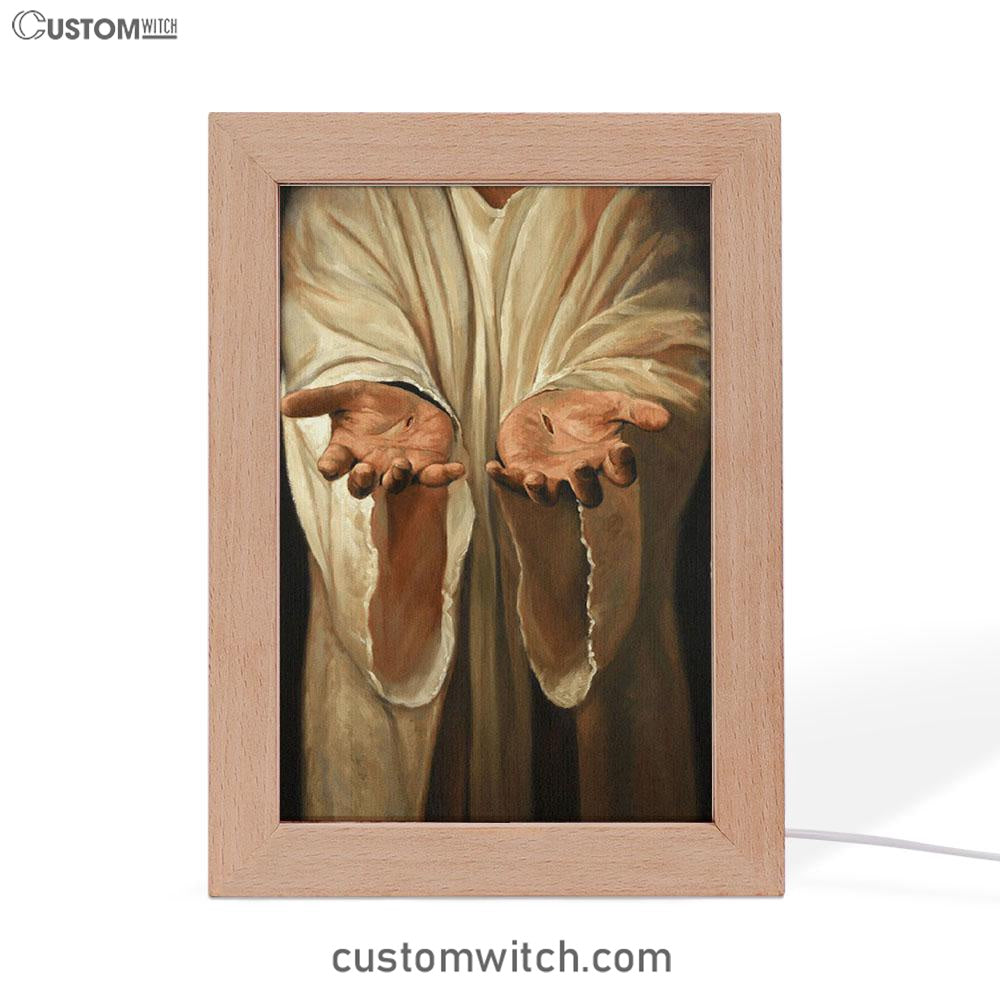Hand Of God Jesus Frame Lamp Art - Christian Art Decor - Religious Gifts Night Light