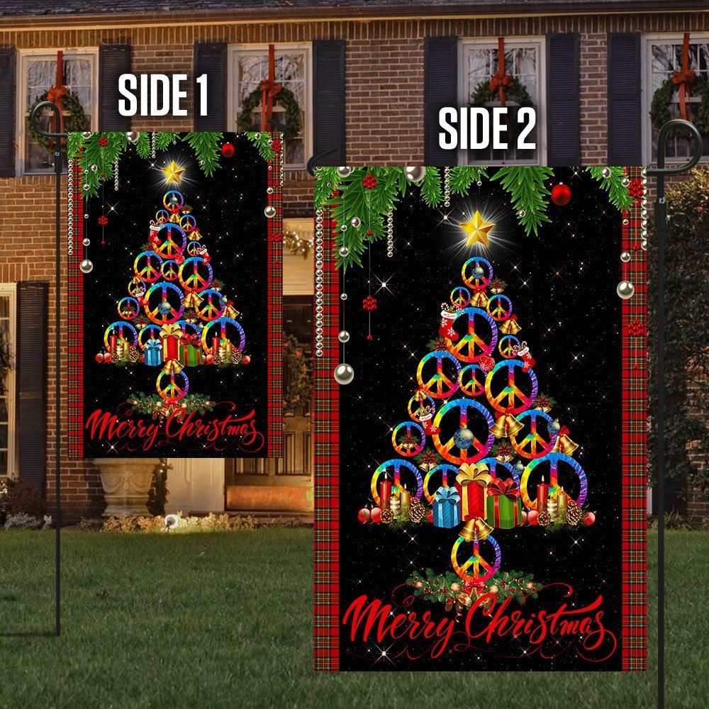 Hippie Flag Merry Christmas Hippie Flag, Christmas Garden Flag, Home Decor Accessories, Christmas Outdoor Decor Ideas